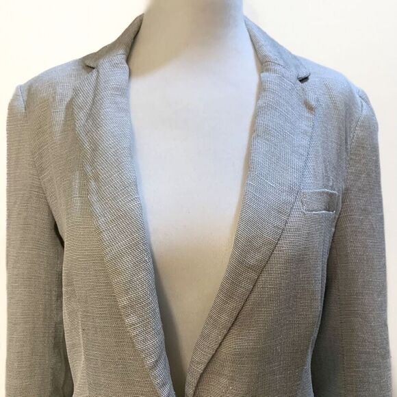 Veronica Beard Dickey Jacket Linen Blend Collared Suit Blazer Size 1 Grey - Picture 4 of 10